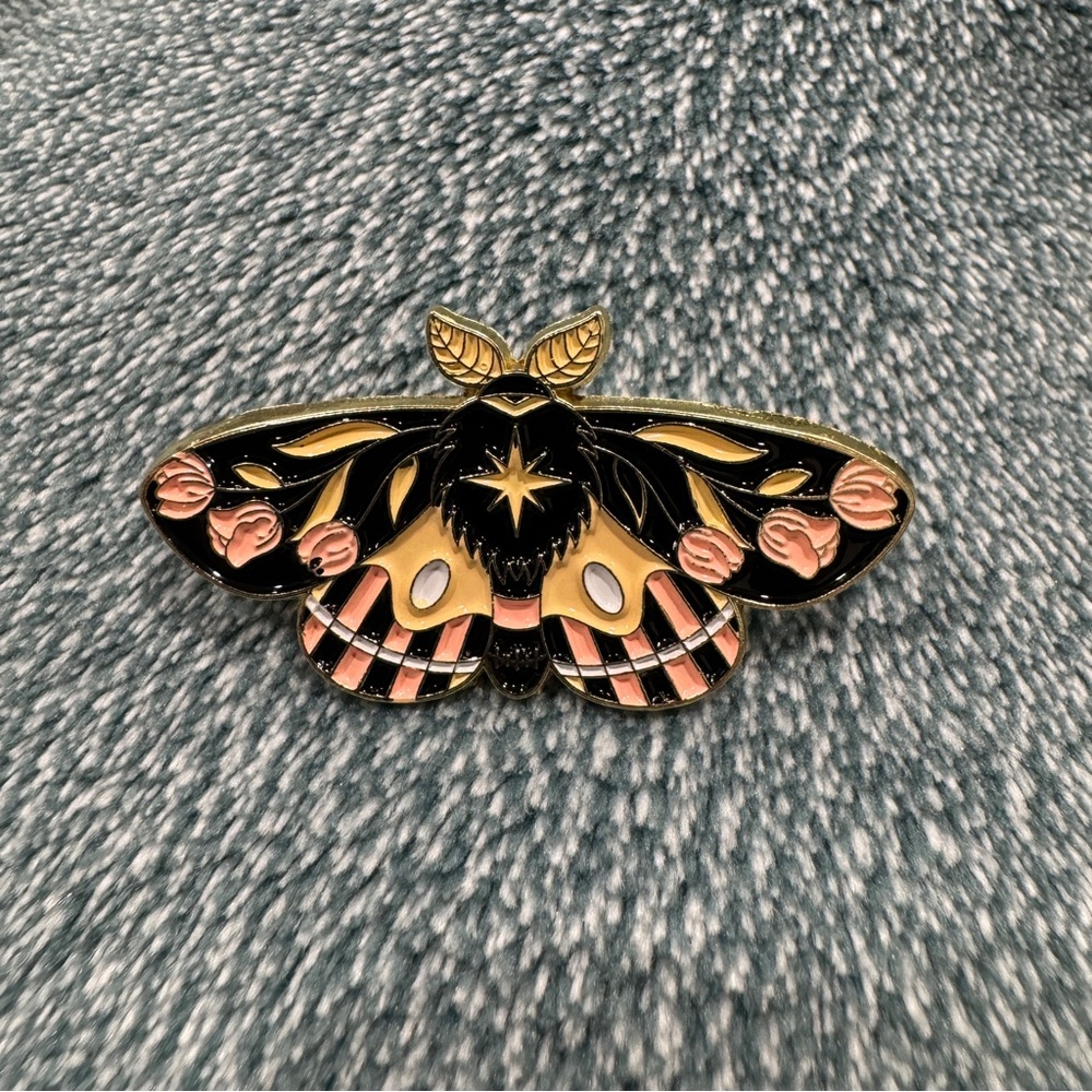 Celestial Floral Moth Pin Brooch C
